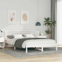  Sengestamme med hodegjerde Hvit 140 x 210 cm Heltre furu