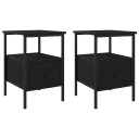  Nattbord 2 stk Svart eik 34x36x50 cm Konstruert tre