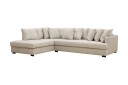 Rossita 4 seters Venstrevendt L formet Dyp Sjeselongsofa med Hel Pute i Stoff   Beige