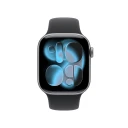 Apple Watch Series 11 GPS 42mm Space Grey Aluminium Case with Black Sport Band M/L