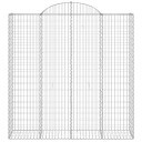 vidaXL Gabionkurver buede 7 stk 200x50x200/220 cm galvanisert jern
