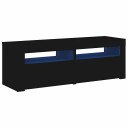vidaXL TV-benk med LED-lys svart 120x35x40 cm