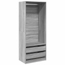 Garderobe grå sonoma 80x50x200 cm konstruert tre