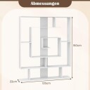Bokhylle med 7 etasjer – Geometrisk hvit displayhylle