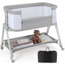 Justerbar babyservant og barneseng med madrass og hjul