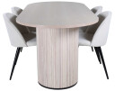 Venture Design Bianca & Velvet spisegruppe Hvit/natur 4 stoler & bord 200 x 90 cm