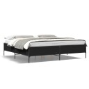 Sengeramme svart 200x200 cm konstruert tre og metall 8721102609671
