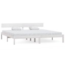 vidaXL Sengeramme hvit heltre furu 180x200 cm UK Super King