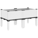 Plantekasse med ben hvit 80x40x42 cm PP
