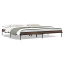  Sengeramme brun eik 200x200 cm konstruert tre og metall 8721012985261