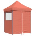  Sammenleggbart partytelt pop-up med 4 sidevegger terrakotta 4005005