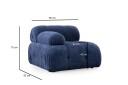 Belgin Sofa med Sjeselong 3 seter   Blå