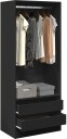  Garderobe svart 80x50x200 cm konstruert tre