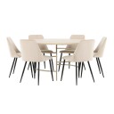 Spisegruppe Venture Home Copenhagen Ø140 cm med 6st Night Spisestoler