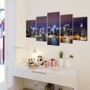  Kanvas Flerdelt Veggdekorasjon New York Horisont 200 x 100 cm