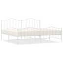 vidaXL Sengeramme i metall med hode- og fotgavl hvit 193x203 cm 8721012211711