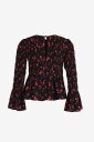 byTimo Bohemian Smocking Top Bluse - Svart til Dame