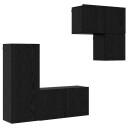  TV skap Veggmontert 4 pcs Svart Eik Konstruert tre
