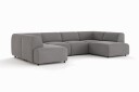 Torvasen 6 seters sofa med dobbeldivan i stoff   Grå