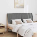  Polstret sengegavl Mørkegrå 150 cm Massiv furu