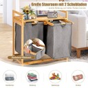 Bambus skittentøyskurv med to rom 2 delt skittentøyskurv 64 x 33 x 73 cm Naturlig