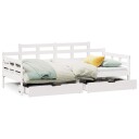  Dagseng med skuffer hvit 90x190 cm heltre furu