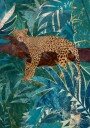 Teal Jungle Leopard Plakat / 30x40