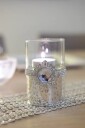 Telysholder i antikk sølv og klart glass høy fra Casa Nova