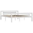  Sengeramme hvit og svart metall 160x200 cm