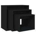 vidaXL Stablebord 3 stk svart sponplate