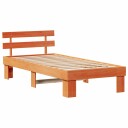  Sengestamme med hodegjerde Brun 90 x 200 cm Massivt furutre