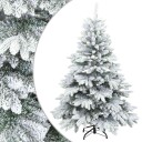  Moderne Kunstig Hengslet Juletre Snø Flocket Hvit 150 cm