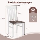 Armløse spisestoler sett med 2 – Ergonomisk brunt tre