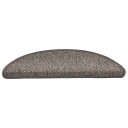 vidaXL Selvklebende trappematter sisal-utseende 15 stk 56x17x3 cm sølv