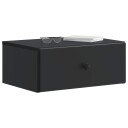  Vegghengt Nattbord Svart 49 x 34,5 x 20 cm Konstruert tre