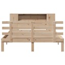  Seng med bokhylle uten madrass 140x190 cm heltre furu 3322706