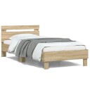  Sengeramme med hodegavl sonoma eik 100x200 cm konstruert tre 8721012238787