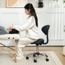 Justerbar svingbar krakk med ryggstøtte – 83 98 cm for kontor