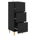 vidaXL Skuffeskap Svart 33 x 34,5 x 90 cm Konstruert tre