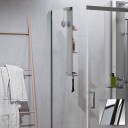 Novellini Zephyros 2.0 FH fastvegg, 73-76 cm, klart glass, krom profil