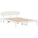  Sengestamme med hodegjerde Hvit 150 x 200 cm Massivt furutre