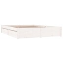 vidaXL Sengeramme med skuffer hvit 200x200 cm