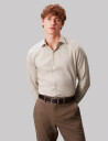 Calvin Klein Slim Esntl Poplin Str Sld   Beige   40