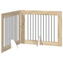 Vidaxl Foldbar Hundegitter Med Stativer 2 Stk. Sonoma Eik 200.5 cm