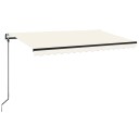 vidaXL Automatisk markise med vindsensor og LED 400x350 cm kremhvit