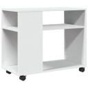  Sidebord med hjul hvit 70x35x60 cm konstruert tre 8721158360113