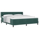  Box Spring Seng med Madrass Mørkegrønn 180x200 cm Velur