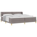  Box Spring Seng med Madrass i Taupe 200x200 cm Stoff