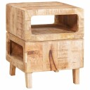  Sluttbord med hylle med lagring Brun 40 x 40 x 49 cm heltre mango