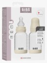 BIBS 120 ml Glass Tåteflaske 2-Pakk med Silikon og Antikolikksystem - Ivory